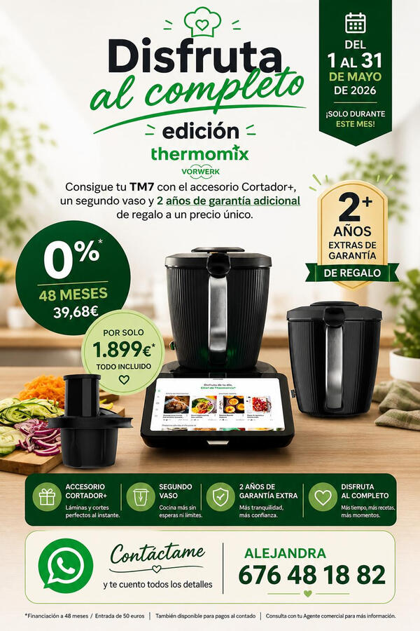 Promociçom TM7 mayo Promo TM7 Mayo, con doble vaso, accesorio cortador y 2 años adicionales de garantía
